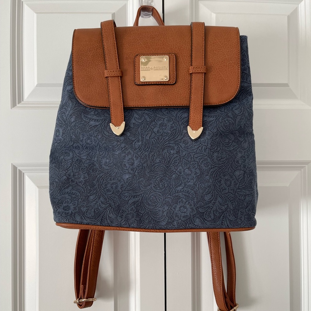 Denim Print Backpack
